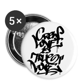 Crew Love is True Love - Buttons klein 25 mm (5er Pack) - Weiß - Vorne