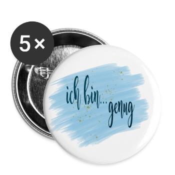 Affirmation - ich bin... genug - Buttons klein 25 mm (5er Pack) - Weiß - Vorne