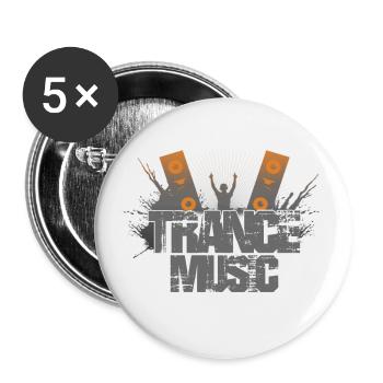 Trance music dj - Lot de 5 petits badges (25 mm) - blanc - Devant