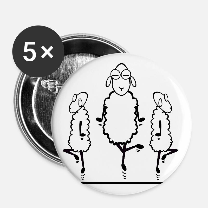 Irish Dance Sheep - Buttons small 1''/25 mm (5-pack) - white