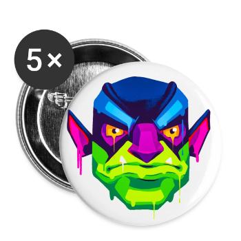 Un design de monstre orc beau et amusant - Lot de 5 petits badges (25 mm) - blanc - Devant