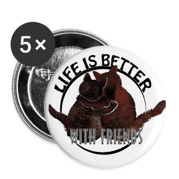 Cat lovers forever - Buttons small 1''/25 mm (5-pack) - white - Front