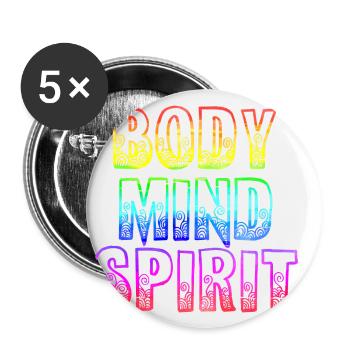 Yoga 9 Corps - Lot de 5 petits badges (25 mm) - blanc - Devant