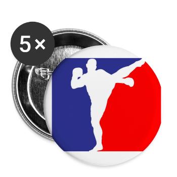 Martial Arts Fighter Kickboxing Logo Colors changeable - Buttons small 1''/25 mm (5-pack) - white - Front