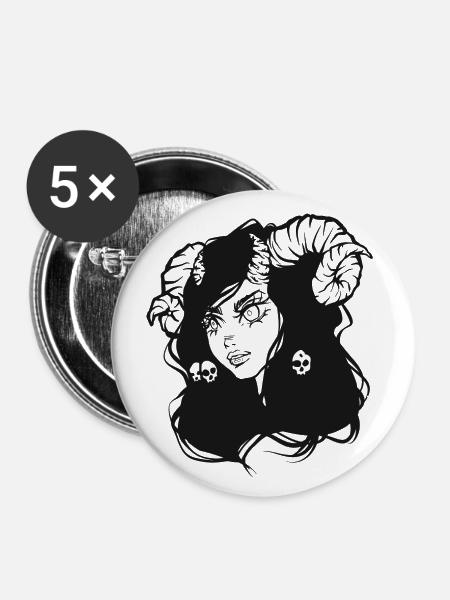 Skull And Bones - Buttons klein 25 mm (5er Pack) - Weiß
