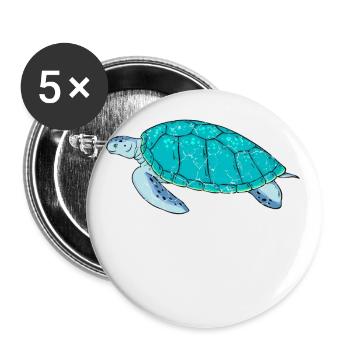 Turtles Lovers Gift, JUST A GIRL WHO LOVES TURTLES - Buttons small 1''/25 mm (5-pack) - white - Front