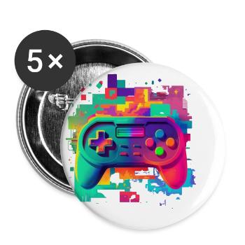Retro colorful console - Buttons small 1''/25 mm (5-pack) - white - Front