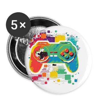 Retro Console - Buttons small 1''/25 mm (5-pack) - white - Front