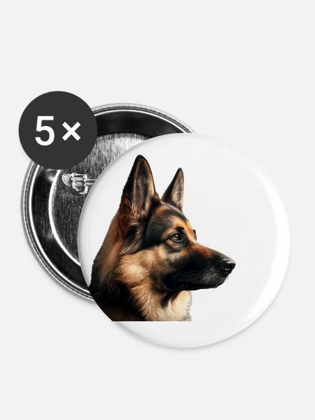 Schöner Hund - Buttons klein 25 mm (5er Pack) - Weiß