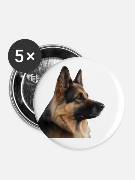 Schöner Hund - Buttons klein 25 mm (5er Pack) - Weiß