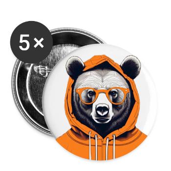 Nerdy Bearmit Hoodie - Buttons klein 25 mm (5er Pack) - Weiß - Vorne