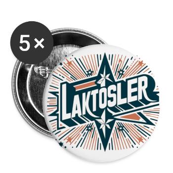 Laktoseintoleranter Laktosler mag kein Milchzucker - Buttons klein 25 mm (5er Pack) - Weiß - Vorne