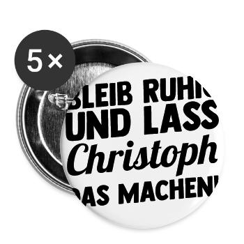 Prénom Chris Christoph - Lot de 5 petits badges (25 mm) - blanc - Devant