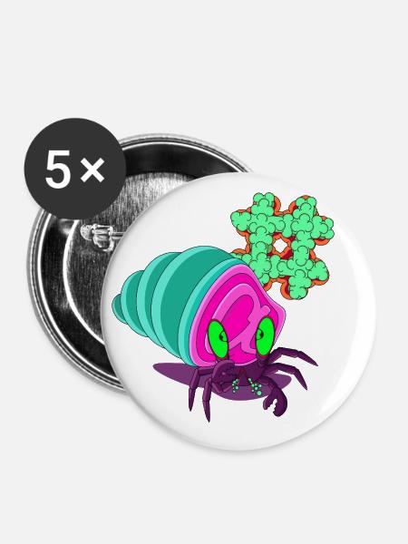 PRIMITIVE DOMÄNE - Buttons klein 25 mm (5er Pack) - Weiß