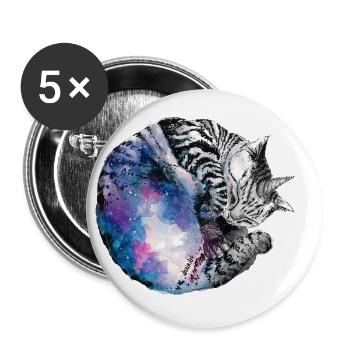 Galaxy 1000 000 000 - Lot de 5 petits badges (25 mm) - blanc - Devant