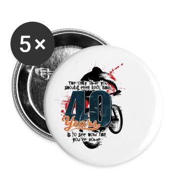 Mountainbiker - 40. Geburtstag - Buttons klein 25 mm (5er Pack) - Weiß - Vorne