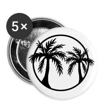 Palmen - Buttons klein 25 mm (5er Pack) - Weiß - Vorne