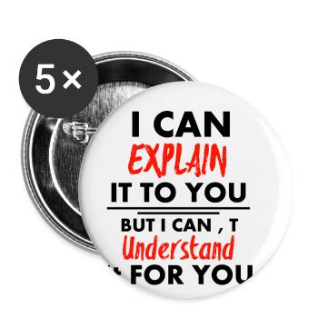 Dire un devis - Lot de 5 petits badges (25 mm) - blanc - Devant