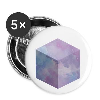 Galaxy Cube - Buttons klein 25 mm (5er Pack) - Weiß - Vorne