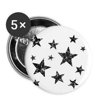 Stars Stars Retro Vintage - Buttons small 1''/25 mm (5-pack) - white - Front