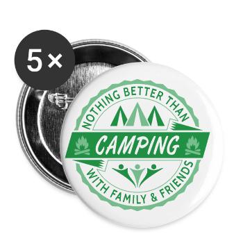 Rien de mieux que le camping - Lot de 5 petits badges (25 mm) - blanc - Devant