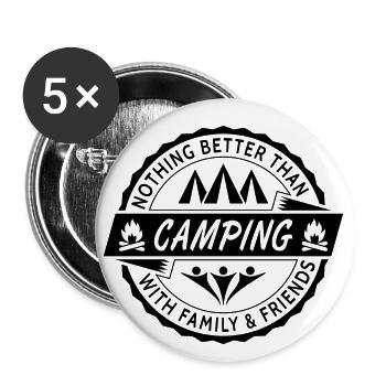Rien de mieux que le camping - Lot de 5 petits badges (25 mm) - blanc - Devant