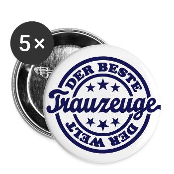Bester Trauzeuge (Stempel) - Buttons klein 25 mm (5er Pack) - Weiß - Vorne