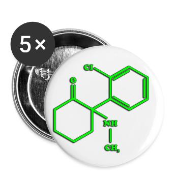 Ketamin - Buttons klein 25 mm (5er Pack) - Weiß - Vorne