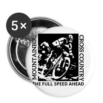 MTB XCO Mountain Bike Cross Country - Buttons small 1''/25 mm (5-pack) - white - Front