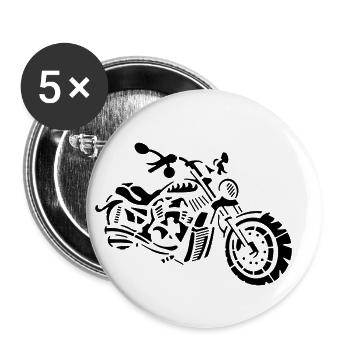 Motorcycle black - Buttons small 1''/25 mm (5-pack) - white - Front