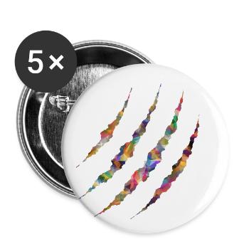 Monster, scratch design - Buttons small 1''/25 mm (5-pack) - white - Front