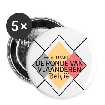 Roadbike Rennrad Flandernrundfahrt Vlaanderen - Buttons klein 25 mm (5er Pack) - Weiß - Vorne