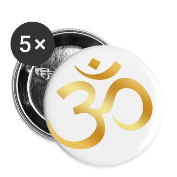Om - Lot de 5 petits badges (25 mm) - blanc - Devant
