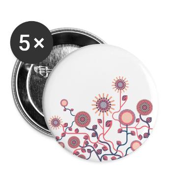 flower meadow - Buttons small 1''/25 mm (5-pack) - white - Front