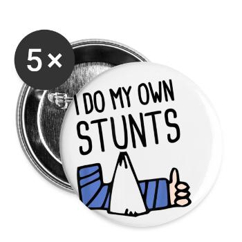 Je fais mes propres cascades UNISEX ACTION - Lot de 5 petits badges (25 mm) - blanc - Devant