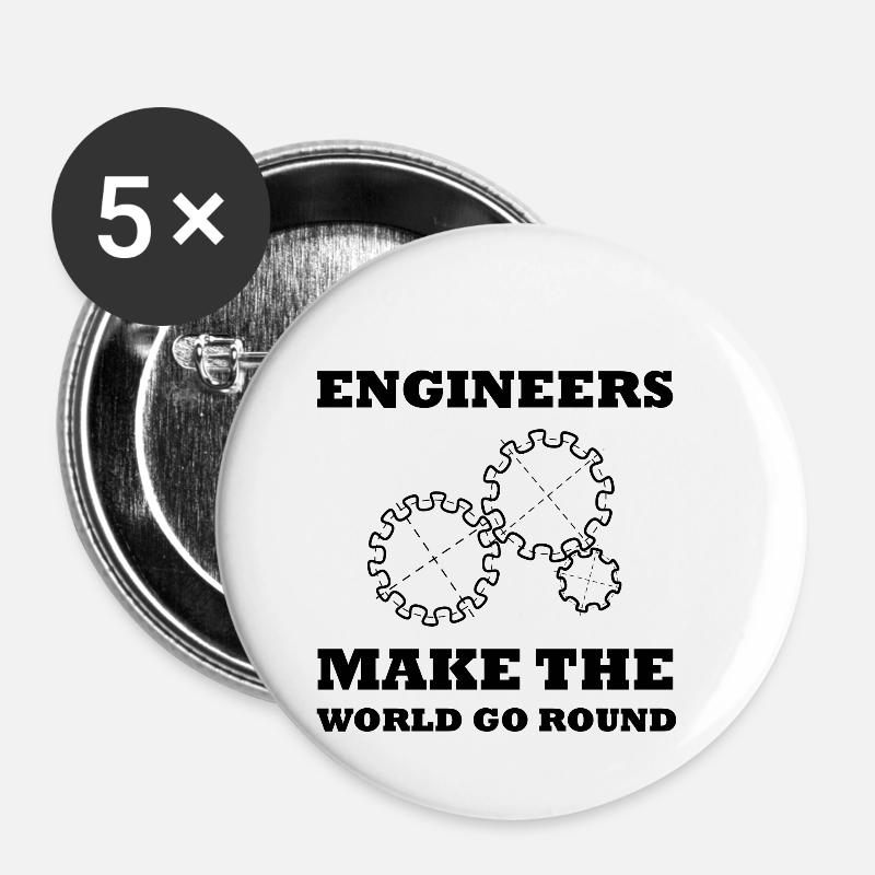 Engineer - Buttons small 1''/25 mm (5-pack) - white