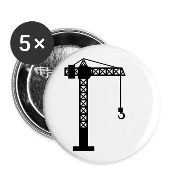 Crane construction site - Buttons small 1''/25 mm (5-pack) - white - Front