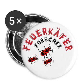 Feuerkäfer für Kinder - Buttons klein 25 mm (5er Pack) - Weiß - Vorne