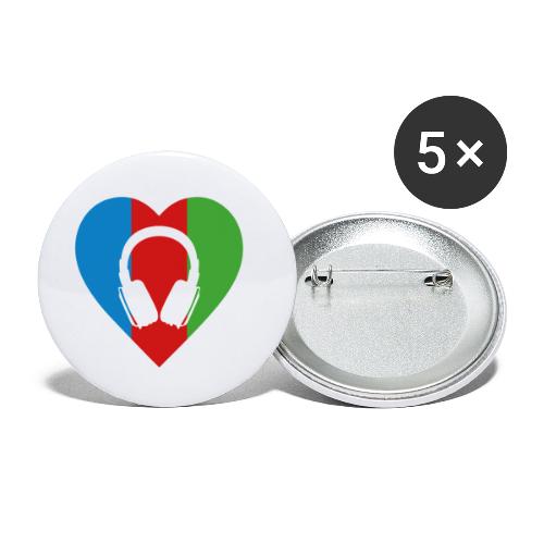Silent Disco Love RGB | Headphone White - Buttons klein 25 mm (5er Pack)