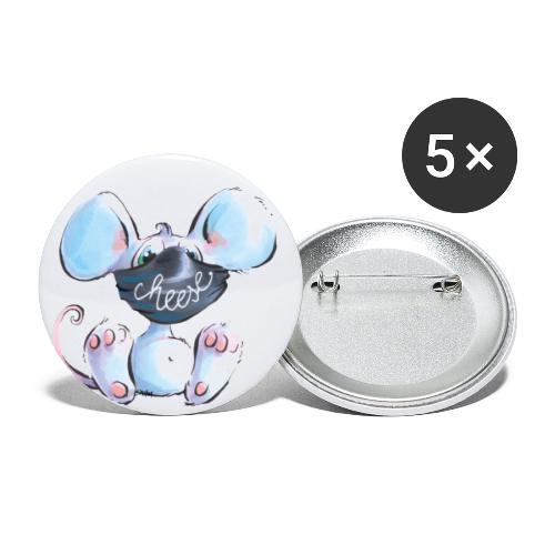 Maskenmaus - Buttons klein 25 mm (5er Pack)