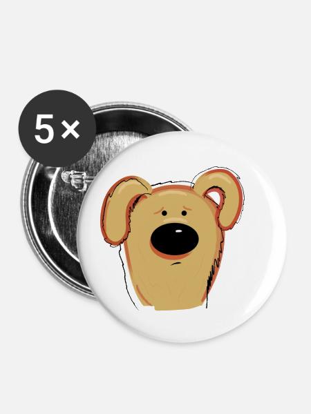 Laika - Buttons klein 25 mm (5er Pack) - Weiß