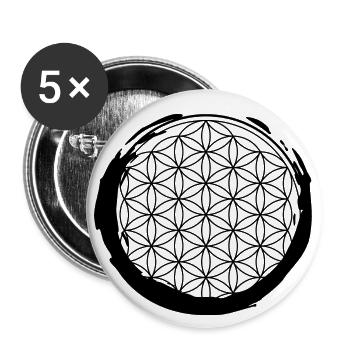 flower of Life - Buttons small 1''/25 mm (5-pack) - white - Front