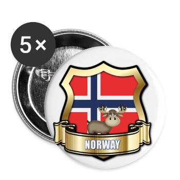 Norwegen - Buttons klein 25 mm (5er Pack) - Weiß - Vorne