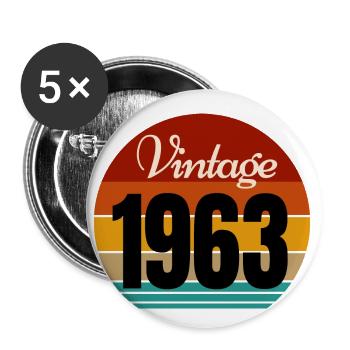 vintage 1963 - Buttons small 1''/25 mm (5-pack) - white - Front