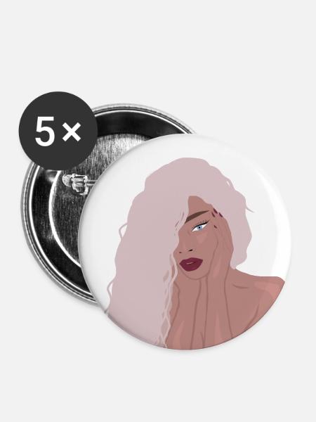 Sexy girl - Buttons klein 25 mm (5er Pack) - Weiß