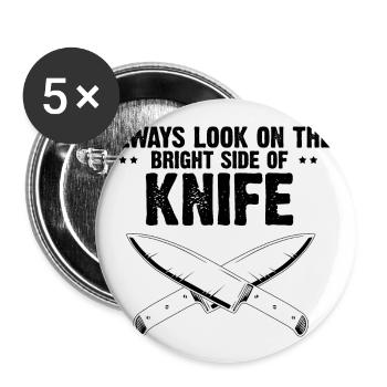 Life is better with knife knife collector - Buttons small 1''/25 mm (5-pack) - white - Front