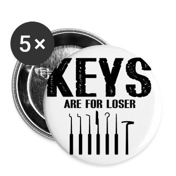 Les clés sont pour Looser Lockpicking Lock Picking - Lot de 5 petits badges (25 mm) - blanc - Devant