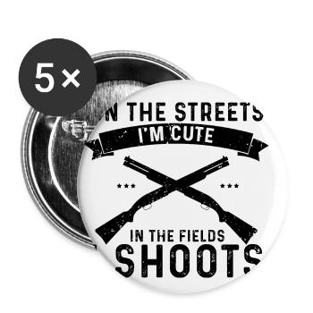 Drôle de conception de chasse au canard Hunter Hunting Duck Design - Lot de 5 petits badges (25 mm) - blanc - Devant