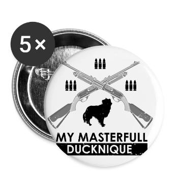 Chasse au canard Chasse au canard Chasseur de canard Chasseur de canard Conception - Lot de 5 petits badges (25 mm) - blanc - Devant