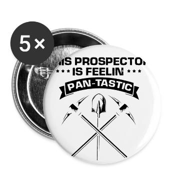 Gold Panning Gold Prospector GoldSchüfer Design - Buttons small 1''/25 mm (5-pack) - white - Front